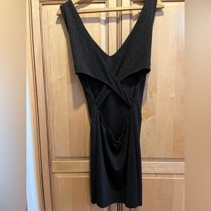 Caprices Black Cocktail Dress With Open Back